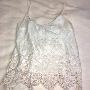 white lace tank